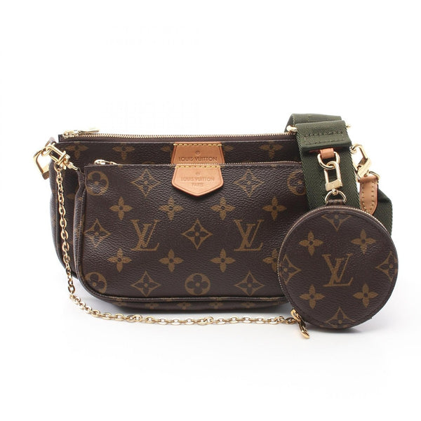 小物 LOUIS VUITTON Louis Vuitton Monogram Multi Pochette Accessories With Green Strap