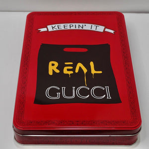 Gucci X Angela Hicks Limited Edition White Cotton 'Keepin It Real' T Shirt + Tin