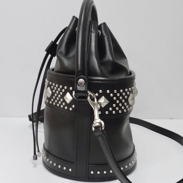 Prada studded bucket bag sale