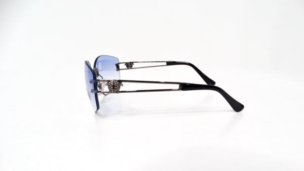 小物 00s archive VERSACE sunglasses y2k stone Versace Y2K Vintage Wrap Around Visor Shield Sunglasses Model 2034