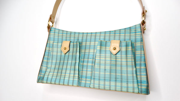 Y2K Jimmy Choo Blue Plaid Satin & Leather Shoulder Bag – Vintage