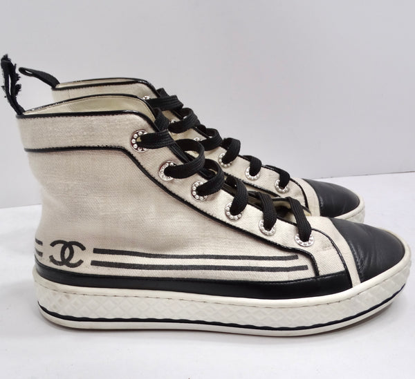 Chanel black high top sneakers online