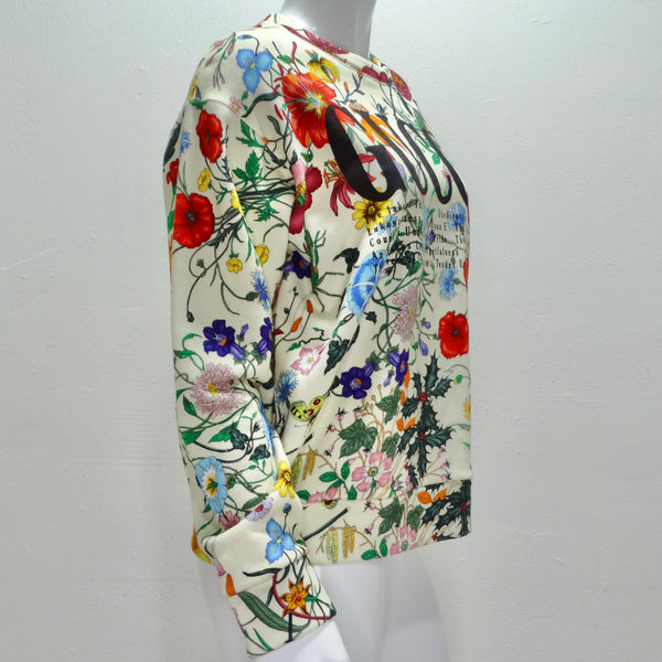 GUCCI フローラ柄スウェット Gucci Flora Oversized Heavy Felt Logo Sweatshirt – Vintage