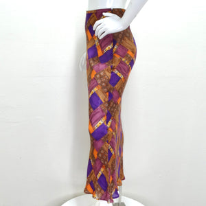Diane Von Furstenberg Y2K Printed Silk Maxi Skirt