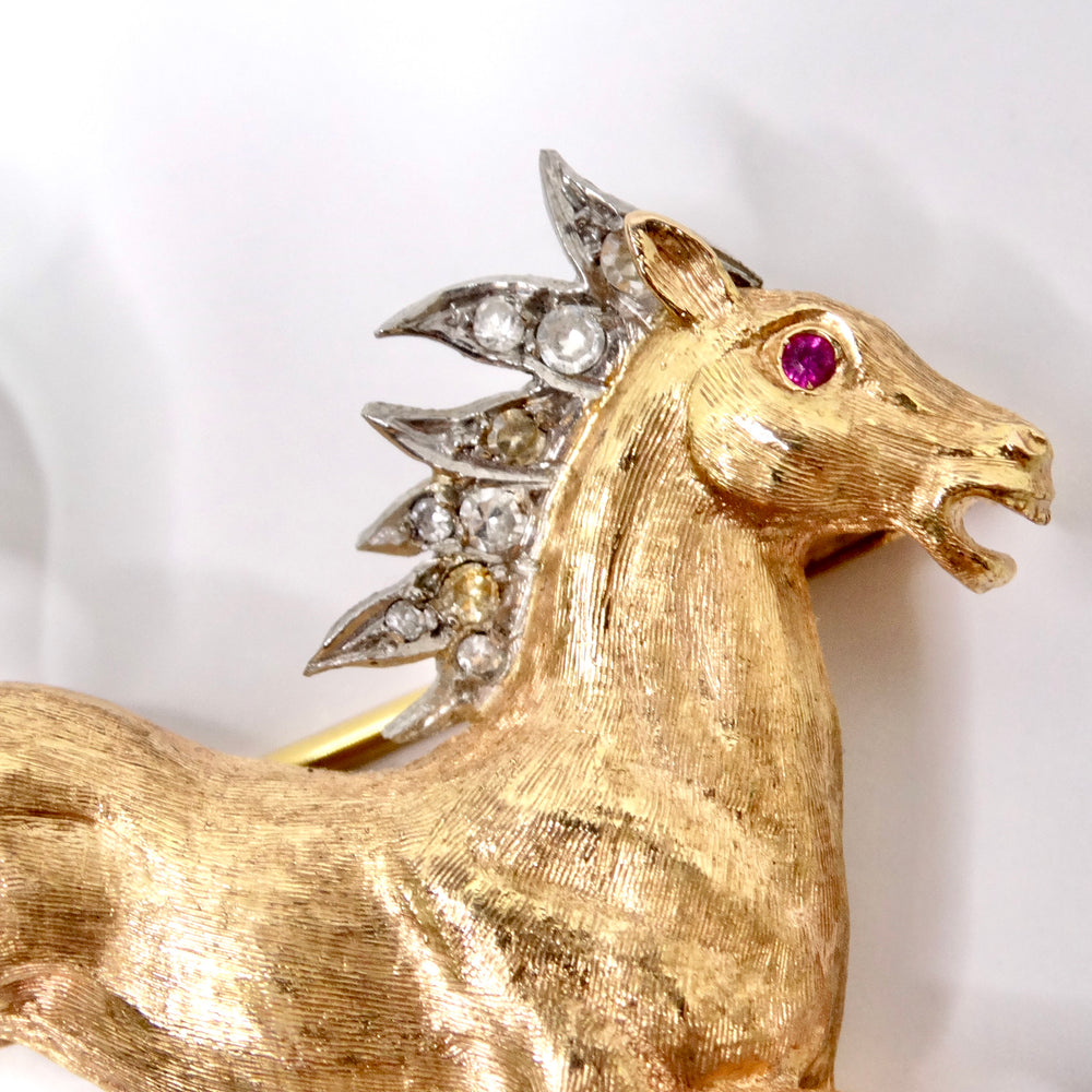 18K Gold Diamond Horse Pin