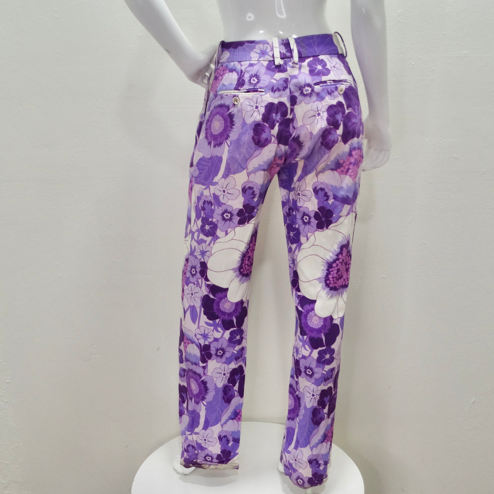 Tom Ford Spring 2021 Purple Floral Print Trousers