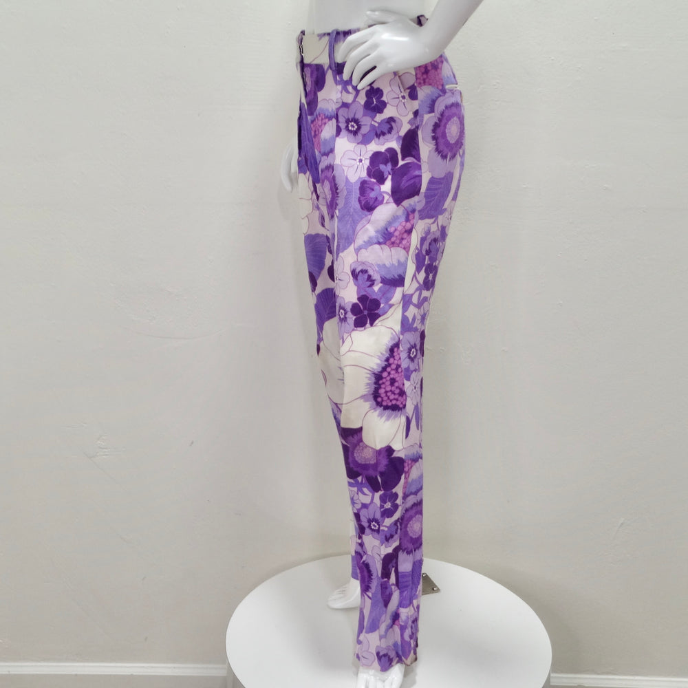Tom Ford Spring 2021 Purple Floral Print Trousers