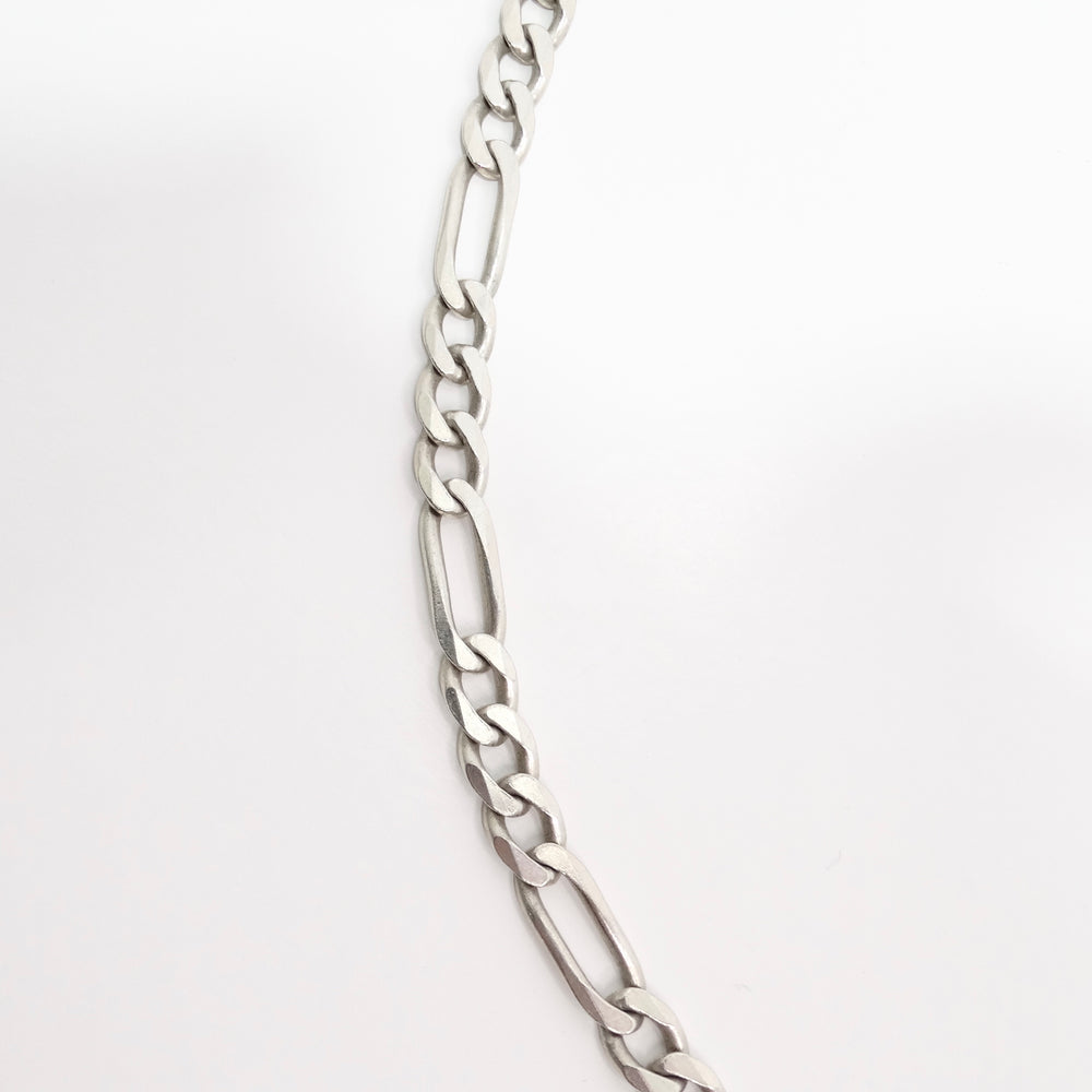 1980s Solid Silver Miami Link Chain Necklace