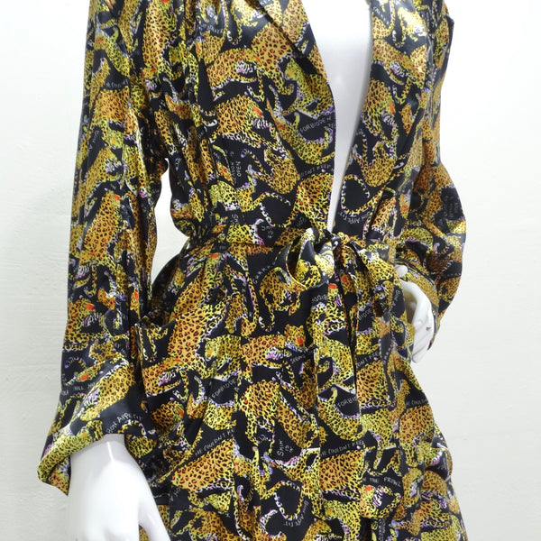 Cheetah silk robe best sale