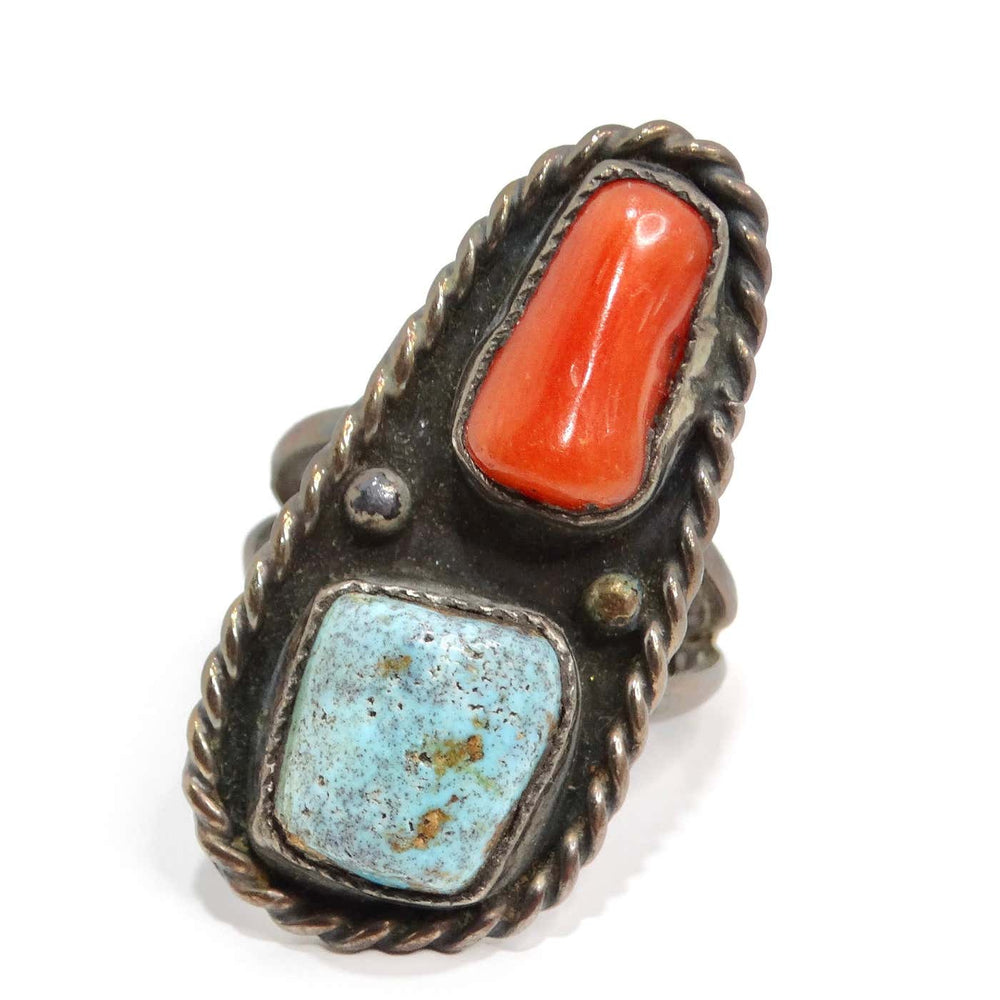 Antique Native American Turquoise Silver Ring
