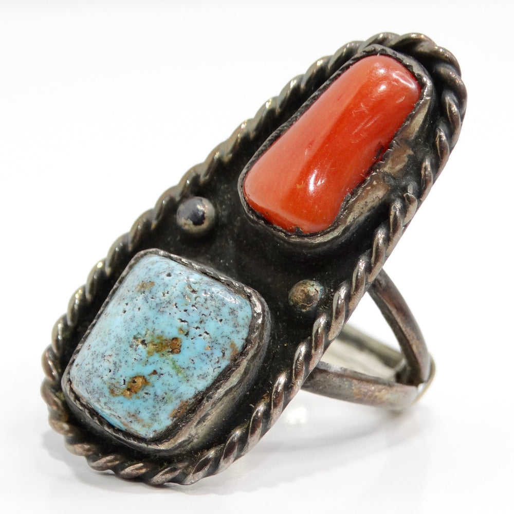 Antique Native American Turquoise Silver Ring