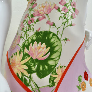 Y2K Versace Lotus Print Floral Halter Dress