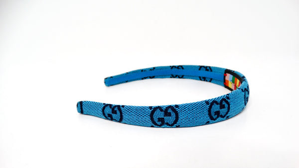 Gucci Blue GG Monogram Canvas Headband – Vintage by Misty display picture 3