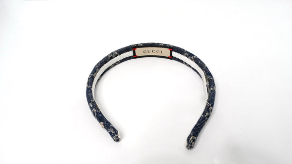 Gucci Denim GG Monogram Canvas Headband – Vintage by Misty display picture 3