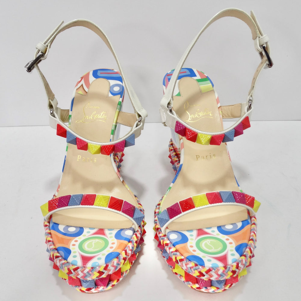 Christian Louboutin Multicolor Printed Stud Wedges