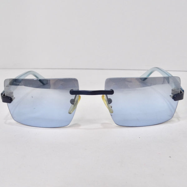 Dolce & Gabbana Y2K Blue Rectangular Frame Sunglasses – Vintage by