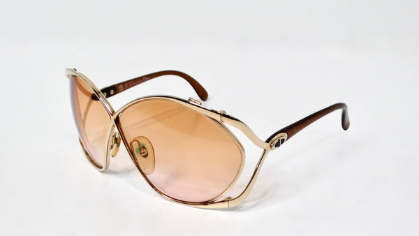 Christian Dior 1980s Butterfly 2056 Orange Gradient Tinted Lens
