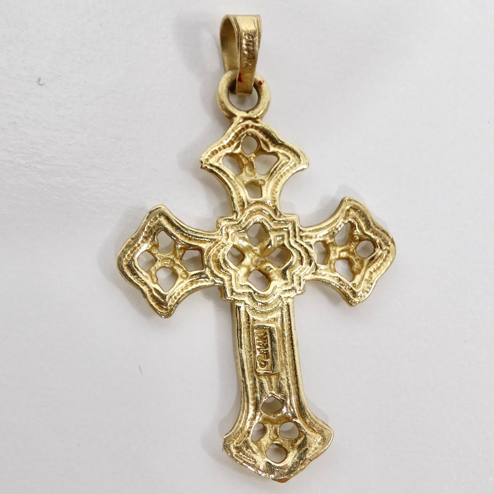 14k Solid Gold 1960s Cross Pendent