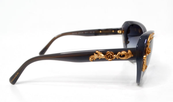 Dolce & Gabbana Black Floral Sunglasses with Gold Accents Dolce & Gabbana | Accessories | Polarized Dolce Gabbana  main image 3