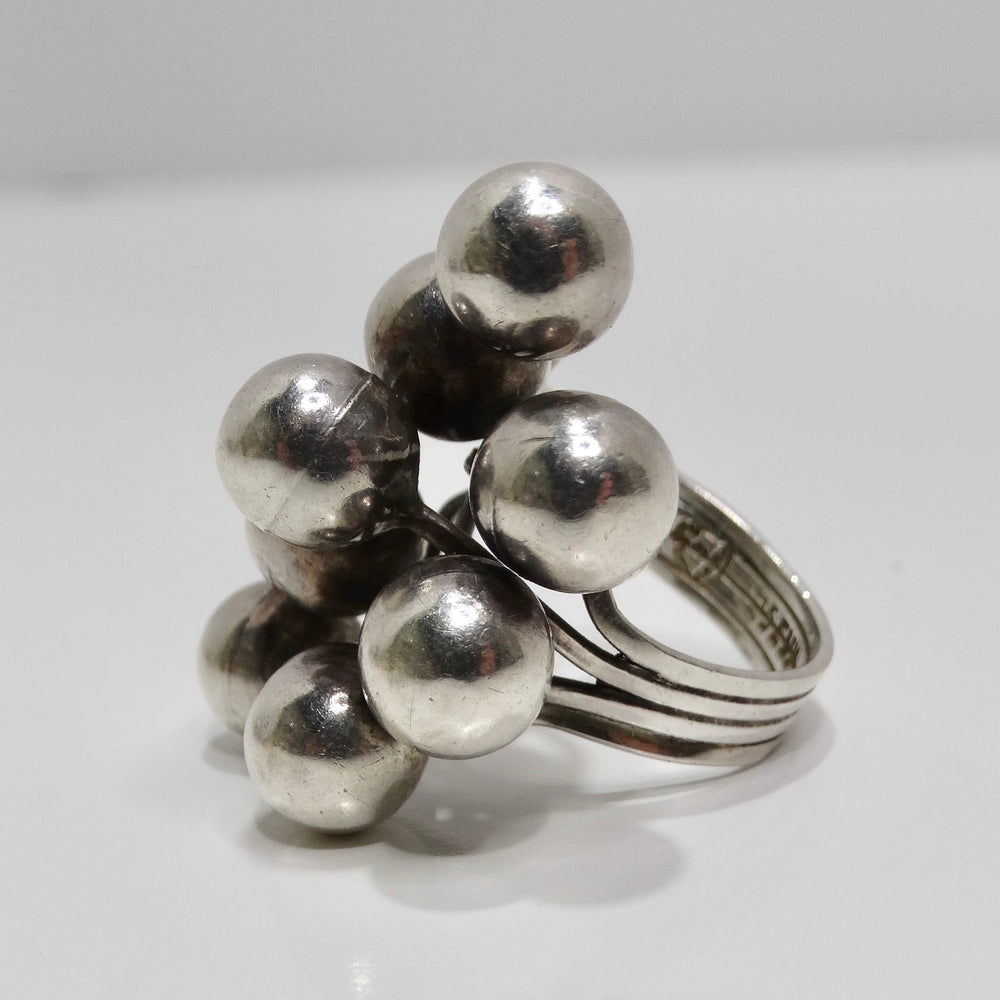 1970s Solid Silver Cocktail Ring
