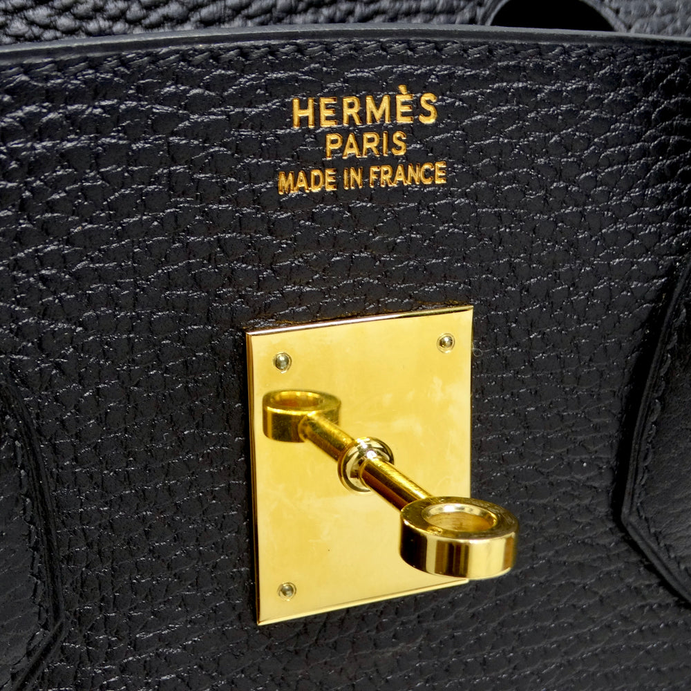 Hermes Birkin 35 in Ardennes Leather Black