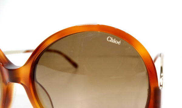 Chloe Blonde Tortoise Round Oversized Sunglasses – Vintage  display picture 3