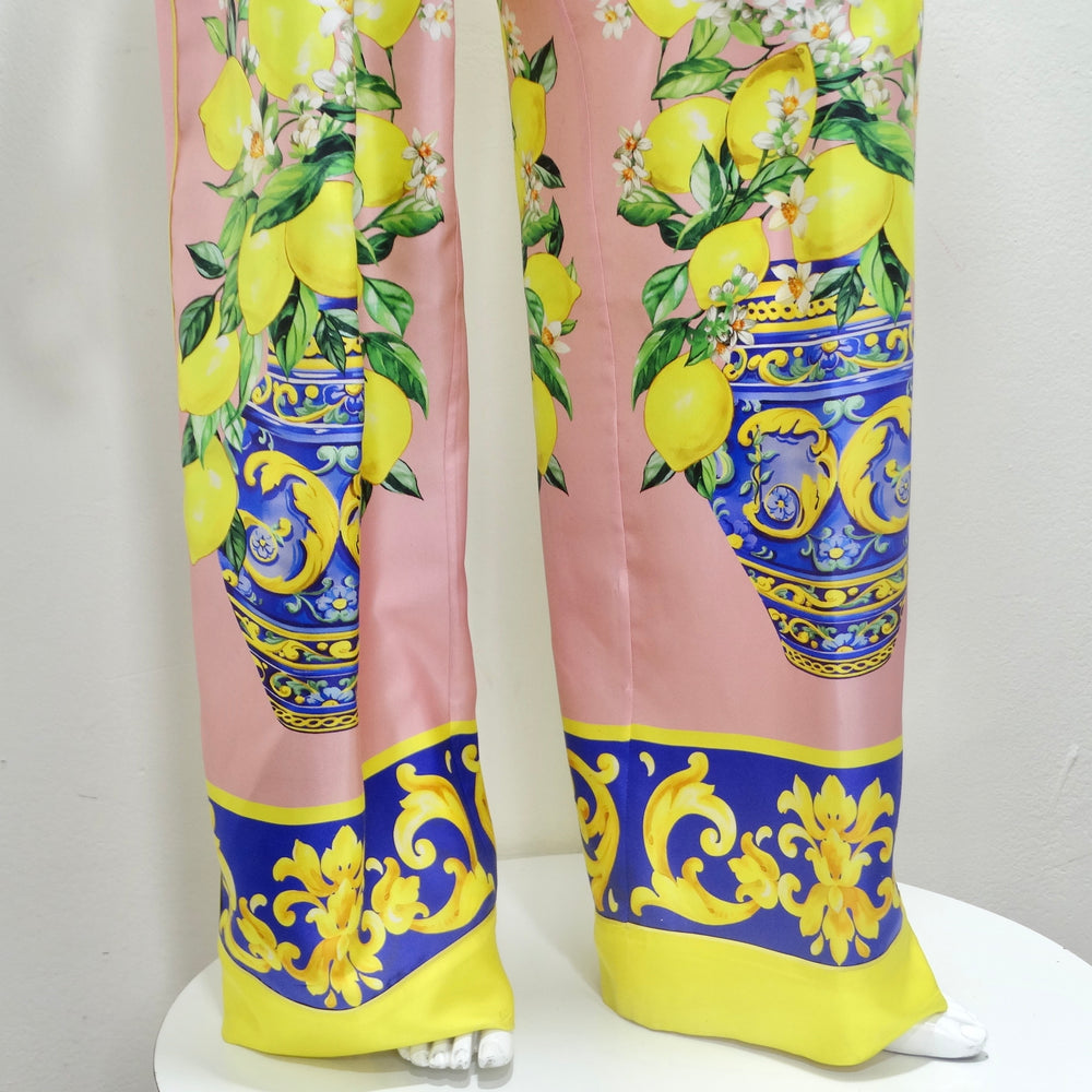 Dolce & Gabbana Silk Printed Palazzo Pants