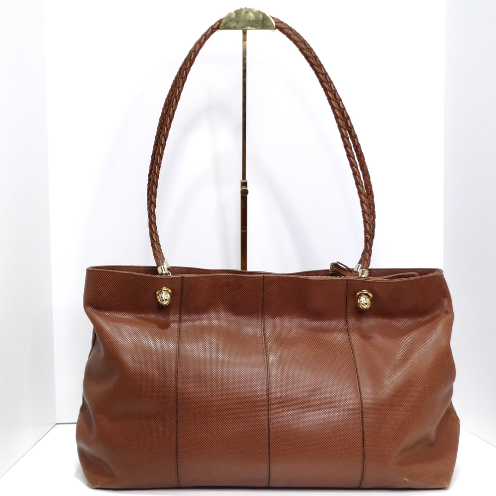Bottega Veneta 1980s Brown Leather Tote Shoulder Bag