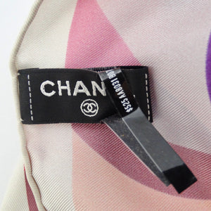 Chanel Multicolor Silk Logo Scarf