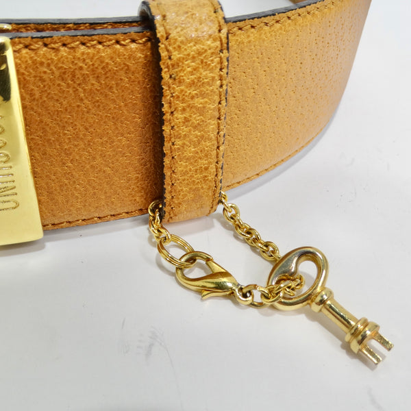 Moschino Vintage Brown Leather Key Lock Belt – Vintage by Misty