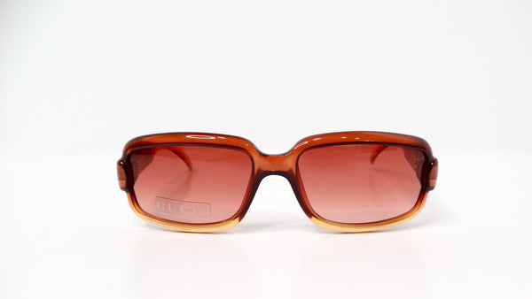 Gucci Ombré Wavy sunglasses.  New Gucci Translucent Brown Square Ombre Gradient Sunglasses  main image 4