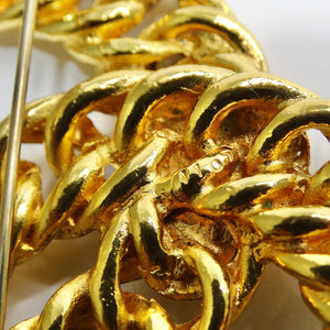 Chanel 1980s 24K Gold Plated CC Chain Brooch