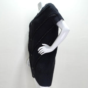 Chanel 2008 Black Wool Blend Sweater Dress