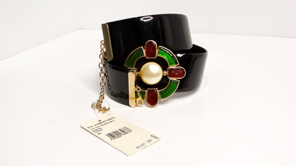 Chanel Belt  Gripoix - Autumn 2007 extremely rare iconic vintage masterpiece. 2007 Chanel Gripoix Medallion Patent Leather Belt with Pearl  main image 2