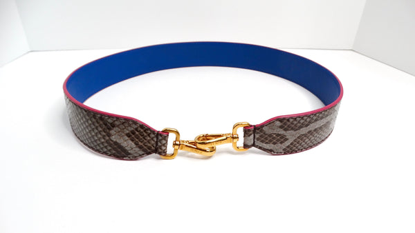 Fendi Snakeskin Two-Toned Blue & Fuschia Bag Strap – Vintage  display picture 1