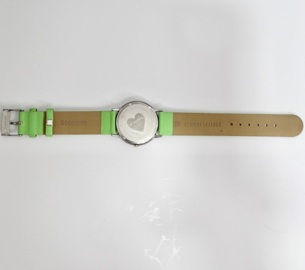 Moschino 1980s Green Leather Watch