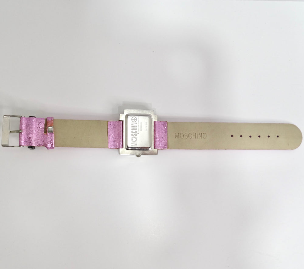Moschino 1980s Pink Crystal Watch