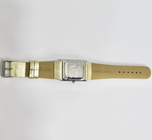 Moschino 1980s Metallic Gold Leather Watch