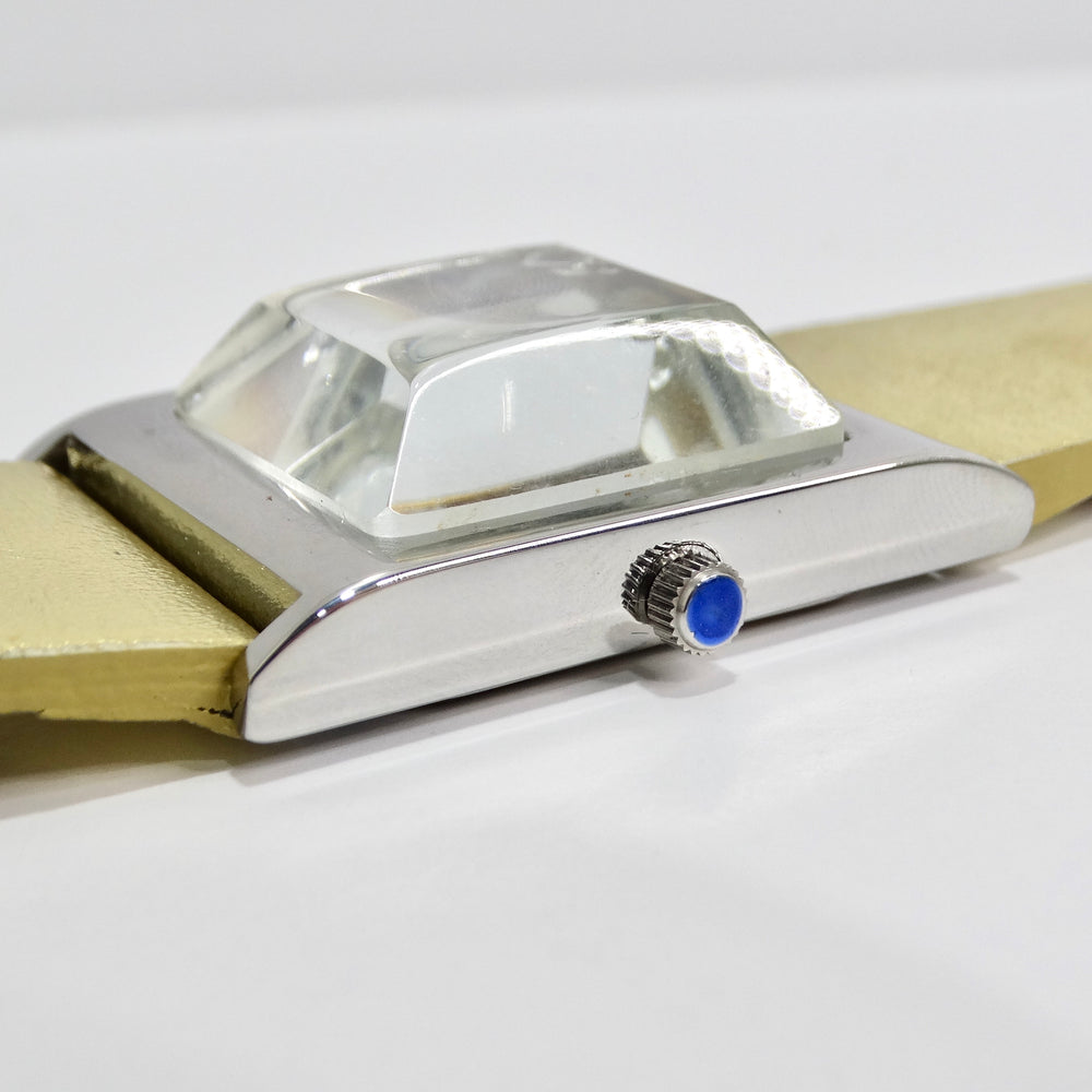 Moschino 1980s Metallic Gold Leather Watch