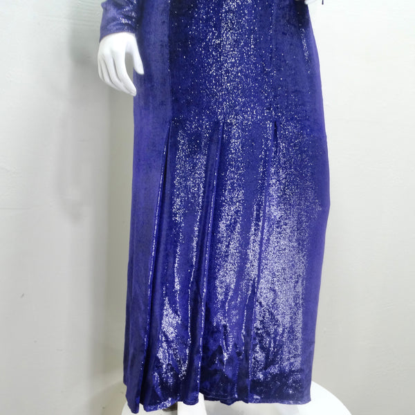 Christian Dior 1980s Metallic Purple Long Sleeve Gown – Vintage by Christian Dior 1980s Metallic Purple Long Sleeve Gown – Vintage by