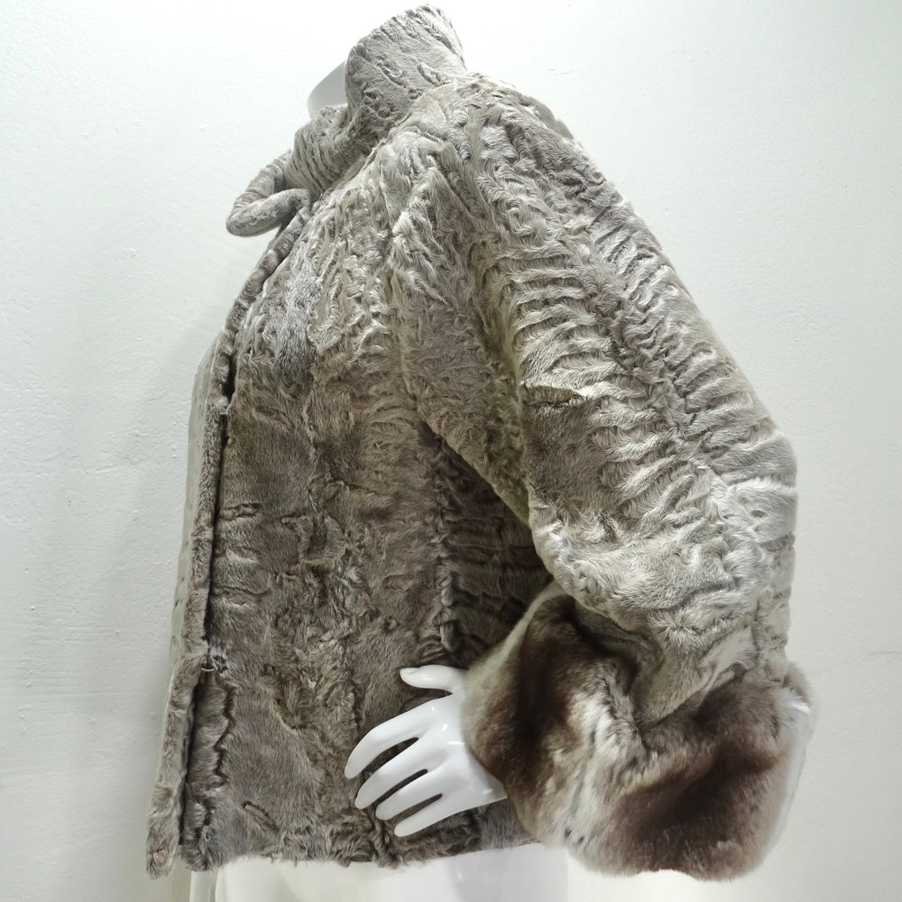 Giuliana Teso 1980s Chinchilla & Lamb Fur Jacket