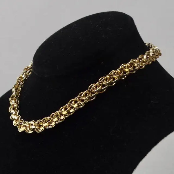 1980S 18K Gold Plated Rope Chain Choker Necklace Vintage by Misty