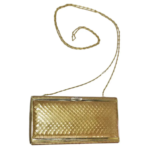 【JUDITH LEIBER】Tangerine gold-tone clutch バック Judith Leiber Tangerine Crystal-Embellished Gold-Tone Clutch