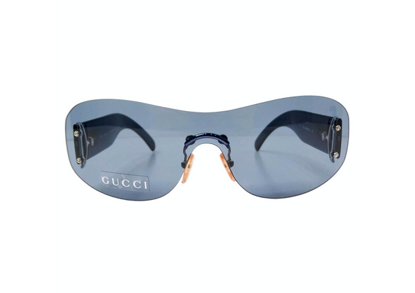 1990s Gucci Blue Tinted Shield Sunglasses – Vintage by Misty