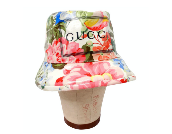 Gucci Floral Print Shiny Coated Cotton Bucket Hat – Vintage by Misty