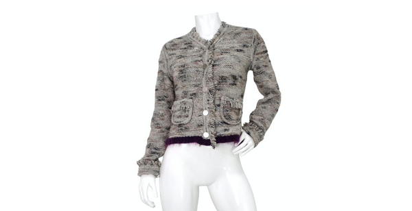 Chanel Knit Wool Blend Fringe Cardigan circa 1999 – Vintage by Misty
