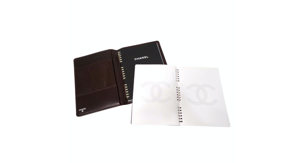 Chanel Brown Lambskin Quilted Leather Notebook Agenda Cover