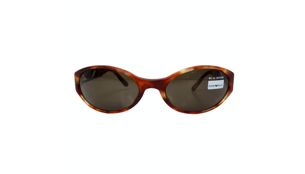 Emporio Armani Matte Tortoise Oval Shield Sunglasses circa 1990s