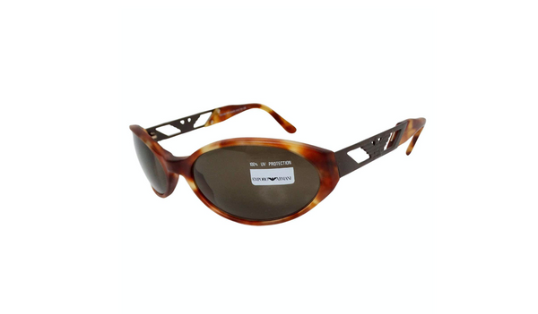 Emporio Armani Matte Tortoise Oval Shield Sunglasses circa 1990s