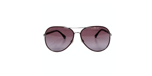 Chanel Burgundy Pilot Aviator Sunglasses With Chain-Link 
